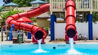 Sunsplash Family Waterpark  Drop Slides  Cannonball Waterslides Onride POV [upl. by Dulcle482]