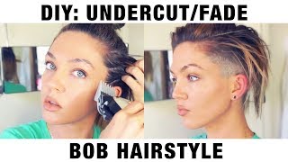 DIY UNDERCUTFADE BOB HAIR STYLE [upl. by Leaffar]