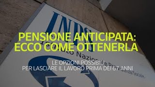 Pensione anticipata ecco come ottenerla [upl. by Festa]