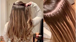 HAIR EXTENSIONS Full Head of ILink Micro Ring Extensions [upl. by Hceicjow]