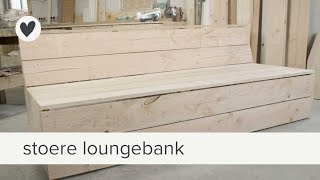 stoere loungebank van hout  diy vtwonen [upl. by Aduh]