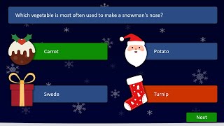 POWERPOINT QUIZ TEMPLATE Christmas Multiple Choice Quiz Template [upl. by Lidstone]