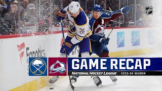 Sabres  Avalanche 1213  NHL Highlights 2023 [upl. by Andriana]