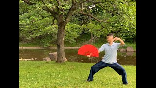 24式陳式太極扇 第一式起勢〜第六式前招 24shi Chenshi taiji shan  太極修練TaijiShuren [upl. by Nahtan]