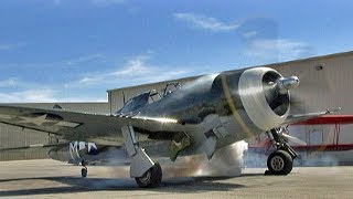 Restored WWII Republic P47 Thunderbolt quotRazorbackquot Fighter Flight Demo [upl. by Yesteb409]