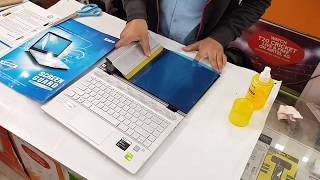 HP Pavilion x360 screen protector How to apply anti glare screen guard on touch laptop [upl. by Ynaffi]