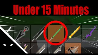 ROBLOX Be A Parkour Ninja  Green Sword in ONLY 15 Minutes  Word Record [upl. by Bred]