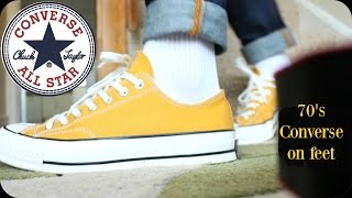 70s Converse  Chuck Taylor All Star  yellow ON FEET converse ootd [upl. by Weiler]