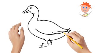 How to draw a duck  Easy drawings [upl. by Rozanne]