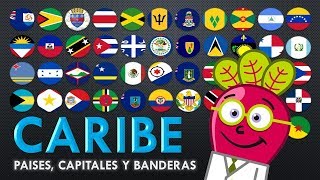 CARIBE Paises Caribeños Islas Capitales Banderas Mapas GEO [upl. by Jann]