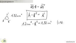 Streckungsfaktor mit Flächeninhalt bestimmen  Zentrische Streckung [upl. by Goldina255]