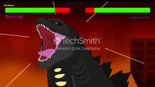 Godzilla Vs Shin Godzilla With Healthbars BY DinoManiaYT READ THE DESCRIPTION [upl. by Kosse]