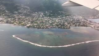 Tahiti French Polynesia  Landing at Faaā International Airport HD 2017 [upl. by Lesh159]