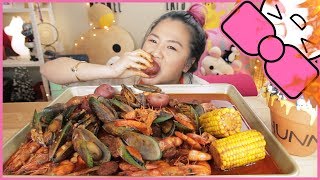 SPICY SEAFOOD BOIL  MUKBANG [upl. by Einahteb]