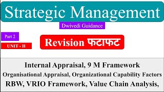 4  Strategic management  Internal Appraisal VRIO RBV Valu chain Analysis 9 M Framework [upl. by Ahcsrop]