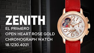 Zenith El Primero Open Heart Rose Gold Chronograph Watch 1812304021  SwissWatchExpo [upl. by Claus294]