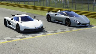 Koenigsegg Jesko Absolut vs SSC Tuatara at Monza Full Course [upl. by Rosella]