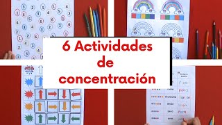 6 ACTIVIDADES PARA TRABAJAR ATENCIÓN Y CONCENTRACIÓN [upl. by Annaes521]