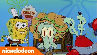 SpongeBob Kanciastoporty  Tłusty Krab Najlepsze momenty  Nickelodeon Polska [upl. by Loralie]