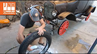 A Forgotten Model T Episode 4 Mounting New Tires on the Split Rims [upl. by Halverson]