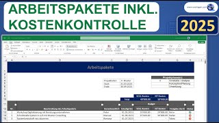 Arbeitspaketvorlage Excel Vorlage Tutorial Anleitung [upl. by Aennaej]