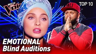 TOP 10  MOST EMOTIONAL Blind Auditions in The Voice that made the Coaches cry [upl. by Willms32]