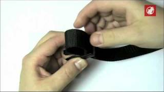 How to thread a webbing strap onto a ladder lock buckle [upl. by Rolph722]