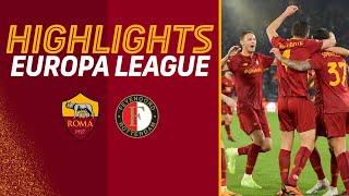 LA ROMA SÌ  Roma 41 Feyenoord  Europa League Highlights 202223 [upl. by Eneles369]