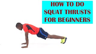 How to Do Squat Thrusts for Beginners  Full Body Exercise [upl. by Ynwat]