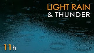 Light Rain amp Thunder  Relaxing Ambient Nature Sounds  11 Hours  Relax Sleep Study Meditate [upl. by Juetta]