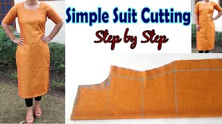 Part1 Simple Suitkameez Cutting for Beginners  English Subtitles  Stitch By Stitch [upl. by Romalda]