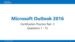 Outlook 2016 Practice Test 2 Questions 115 [upl. by Nel]