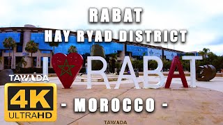 Rabat  Hay Ryad district 4K UHD walking tour [upl. by Julius]