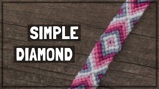 Simple Diamond Friendship Bracelet Tutorial CC [upl. by Eema]