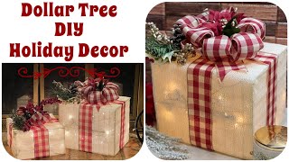 Dollar Tree Light up Gift Christmas Decor [upl. by Medrek]