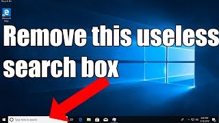 How to Remove Windows 10 Search Bar from Taskbar [upl. by Etteniotna]