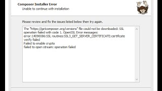 PHP Composer SSL Operation Failed with code 1 OpenSSLError messages [upl. by Peednus]