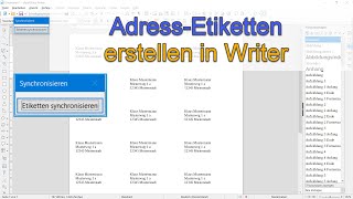 AdressEtiketten erstellen in Writer  LibreOffice 71 GermanDeutsch [upl. by Pihc218]