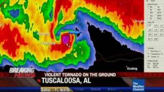 The Weather Channel Coverage of the Tuscaloosa AL Tornado [upl. by Havens282]