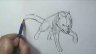 How to Draw Motion Wolf Running [upl. by Wohlen]