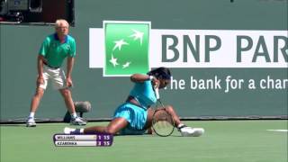 BNP Paribas Open Serena Williams Hot Shot [upl. by Kcirdle]