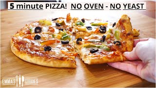 5 Minute NO OVEN  NO YEAST PIZZA Lockdown Pizza Recipe [upl. by Ytsanyd945]