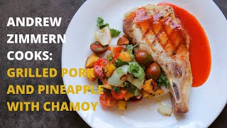 Andrew Zimmern Cooks Grilled Pork and Pineapple with Chamoy [upl. by Avir]