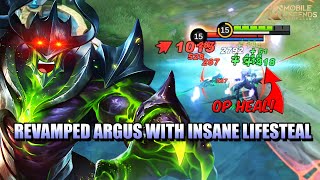 NEW ARGUS HAS INSANE LIFESTEAL  ARGUS REVAMP SKILLS AND GAMEPLAY MLBB [upl. by Aidan]