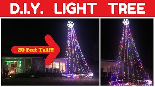 How To Build A 20 Foot Lighted Christmas Tree  Holiday Light DIY [upl. by Okiam307]