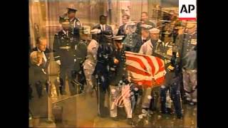 Reagans casket in procession through DC to rotunda [upl. by Cock]