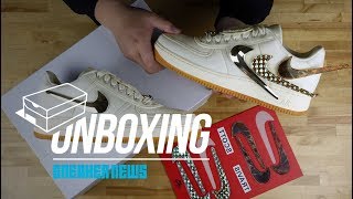 Travis Scott Nike Air Force 1 quotSailquot Unboxing  Review [upl. by Pinkerton]