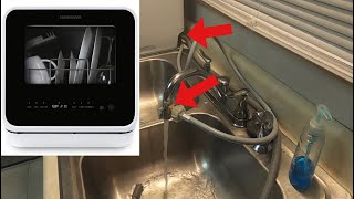 FAUCET HOOKUP Install and Demonstration  FARBERWARE COMPLETE PORTABLE COUNTERTOP DISHWASHER [upl. by Selig198]