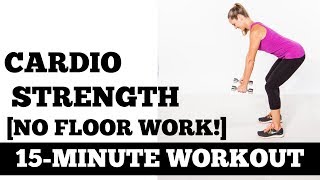 15Minute Standing Cardio Strength Floor Work Free Workout [upl. by Azenav]