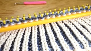 How to Loom Knit a Bicolor Brioche Stitch Scarf Tutorial DIY Tutorial [upl. by Asiluy]